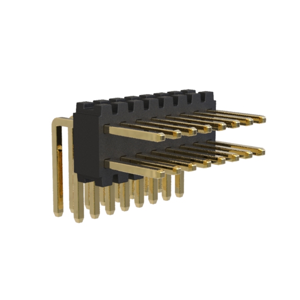1713R-12xx series, double-row open angular pin header on the PCB for mounting holes, pitch 0.80 x 1.20 mm, Board-to-Board connectors, pin headers and sockets > pitch 0.80 x 1.20 mm