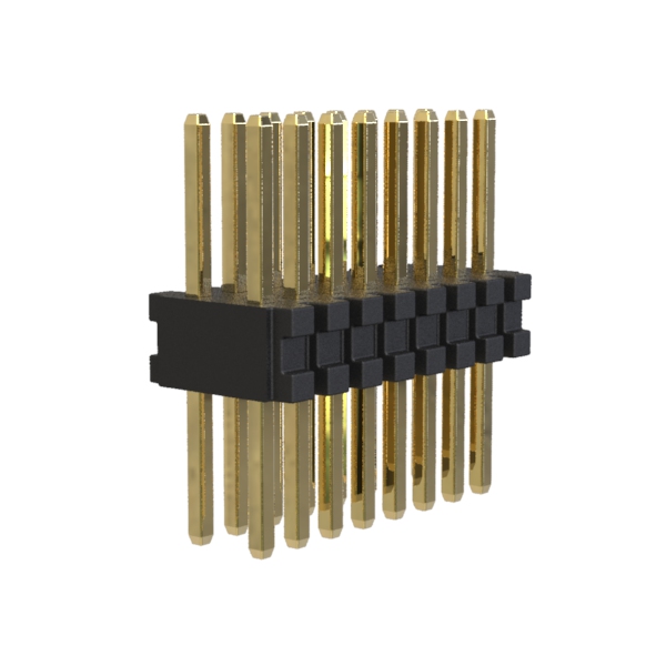 1713S-12xx series, double-row open straight pin header on the PCB for mounting holes, pitch 0.80 x 1.20 mm, Board-to-Board connectors, pin headers and sockets > pitch 0.80 x 1.20 mm