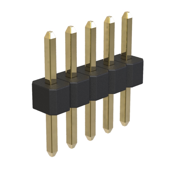 BL1610-11XXS series, single-row straight pin headers on PCB for mounting holes, pitch 1.00 mm, Board-to-Board connectors, pin headers and sockets for them > pitch 1.00 mm