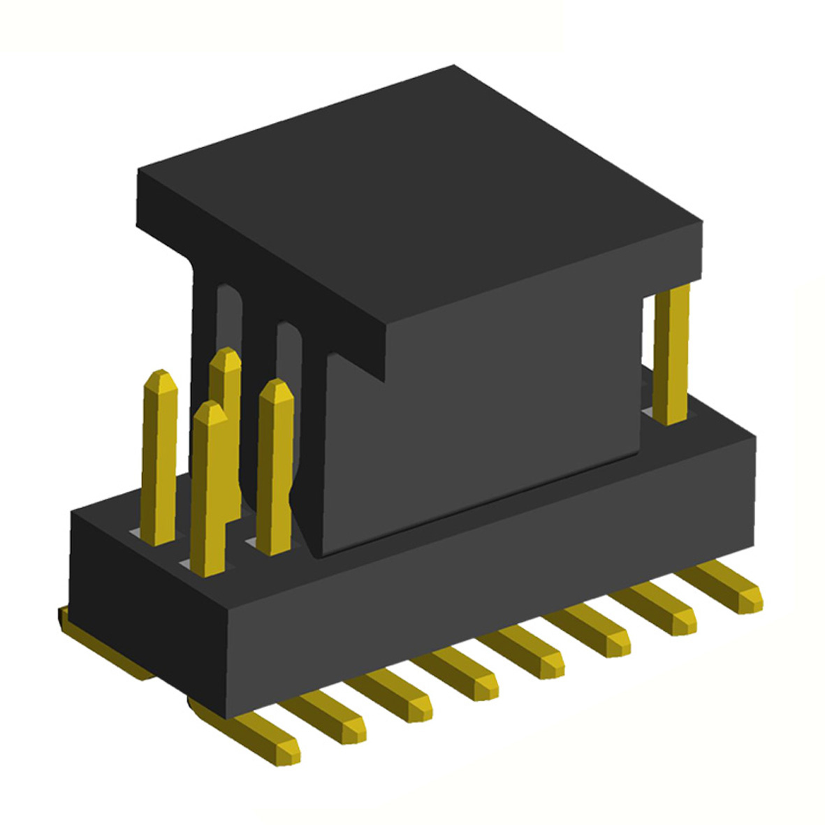2191SM-XXXG-CP series, open double row straight pin headers with guides on PCB for surface mounting (SMD), pitch 1.00 mm, Board-to-Board connectors, pin headers and sockets for them > pitch 1.00 mm