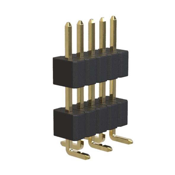 BL1410-21xxM1-1.0 series, pin headers single row SMD angle with double insulator, pitch 1,27 mm, Board-to-Board connectors, pin headers and sockets for them > pitch 1,27 mm