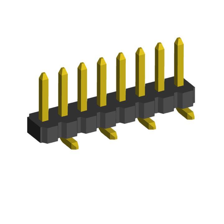 2199SA-XXG-SM-B2 series, pin headers  single row straight on PCB for surface (SMD) mounting, pitch 1,27 mm, Board-to-Board connectors, pin headers and sockets for them > pitch 1,27 mm