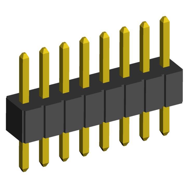 2199SA-XXG (PLL1.27) series, pin headers single row straight on PCB for mounting in holes, pitch 1,27 mm, Board-to-Board connectors, pin headers and sockets for them > pitch 1,27 mm