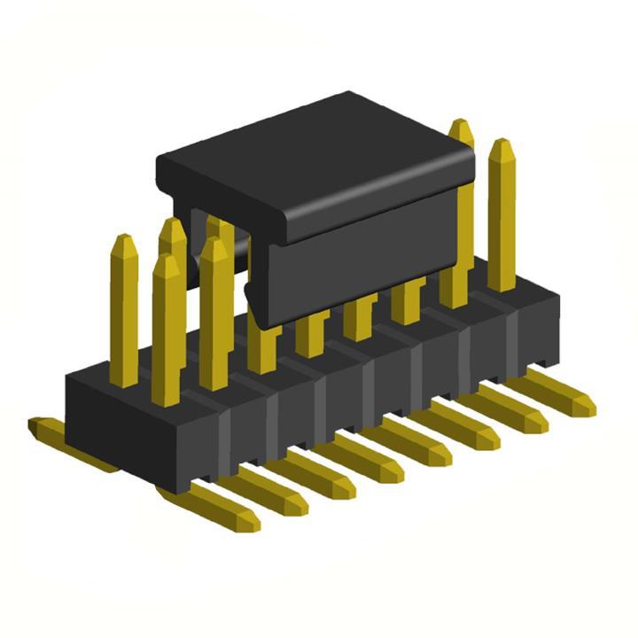 2199SB-XXXG-SM-CP series, pin headers double row, straight on PCB for surface (SMD) mounting with a grip, pitch 1,27x1,27 mm, Board-to-Board connectors, pin headers and sockets for them > pitch 1,27x1,27 mm