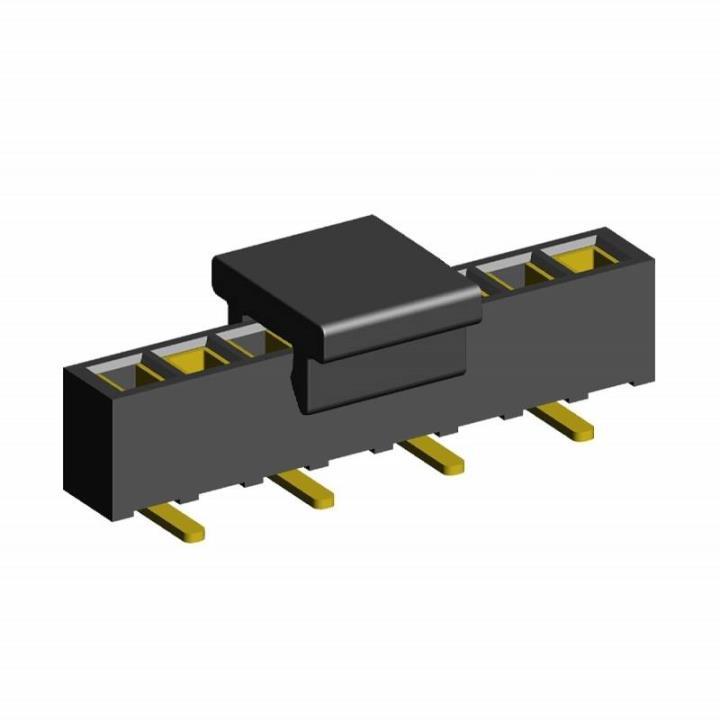 2200SA-XXG-SM1-B2-PCP series, single row straight sockets with capture for surface (SMD) mounting on PCB, pitch 1,27 mm, Board-to-Board connectors, pin headers and sockets for them > pitch 1,27 mm