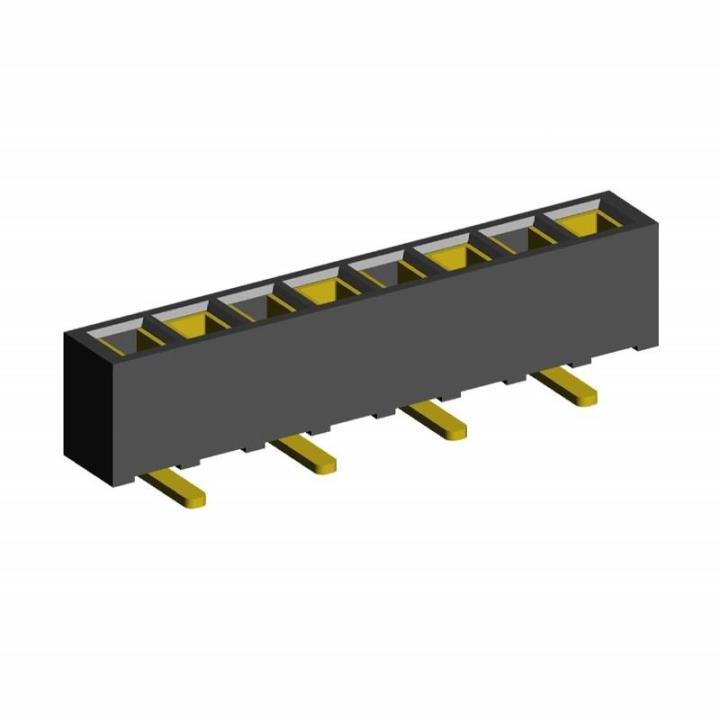 2200SA-XXG-SM1-B2 series, single row straight sockets for surface (SMD) mounting on PCB, pitch 1,27 mm, Board-to-Board connectors, pin headers and sockets for them > pitch 1,27 mm