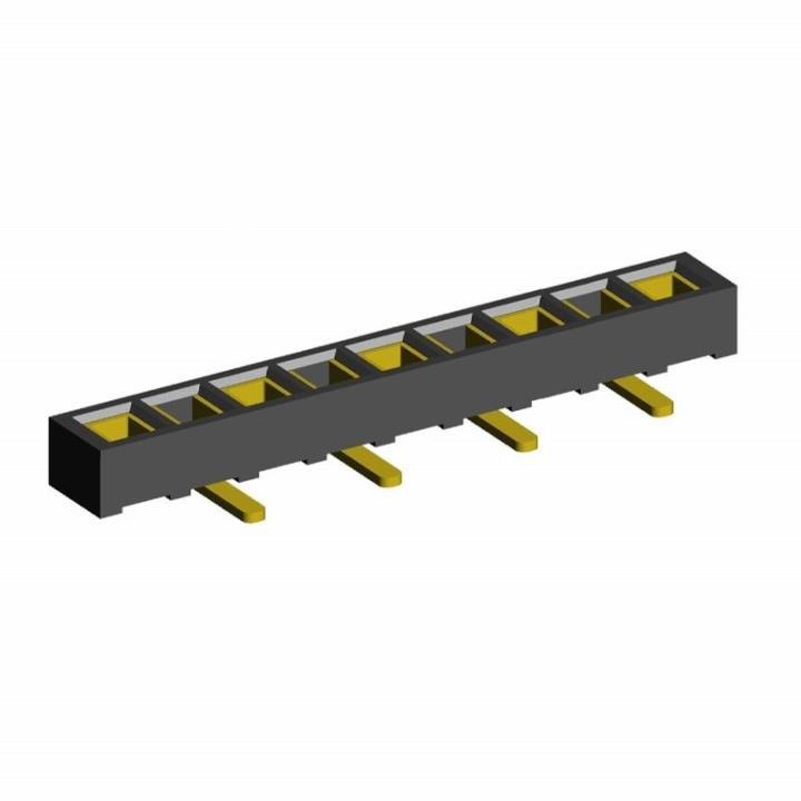 2200SA-XXG-SM2-B1 series, single row straight sockets for surface (SMD) mounting on PCB, pitch 1,27 mm, Board-to-Board connectors, pin headers and sockets for them > pitch 1,27 mm