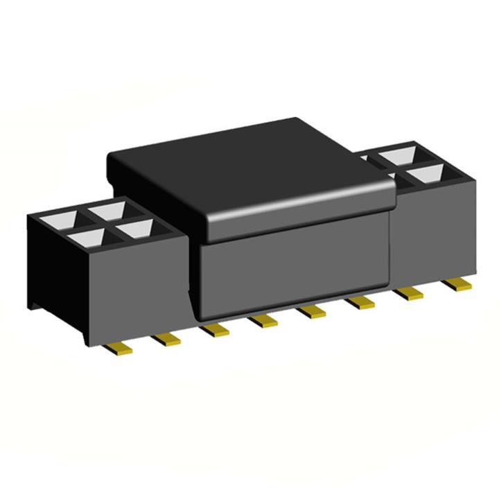 2200SB-XXXG-SM-23-PCP series, double row straight sockets on PCB for surface (SMD) mounting with reverse input and capture, pitch 1,27x1,27 mm, Board-to-Board connectors, pin headers and sockets for them > pitch 1,27x1,27 mm