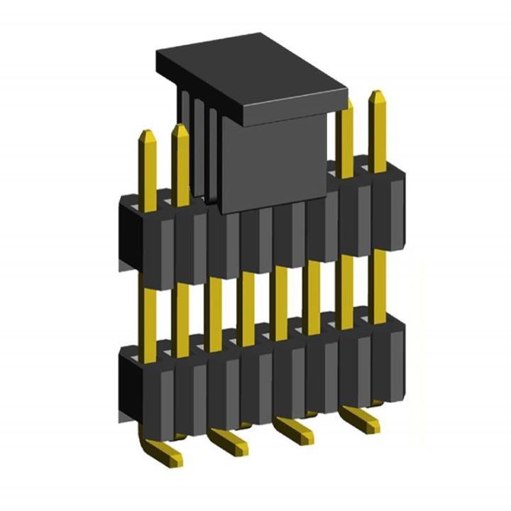 2206PADI-XXG-SM-B1-XXXX-CP series, plugs open straight single row with double insulator for surface (SMD) mounting on Board with mounting cover, pitch 1,27 mm, Board-to-Board connectors, pin headers and sockets > pitch 1,27 mm