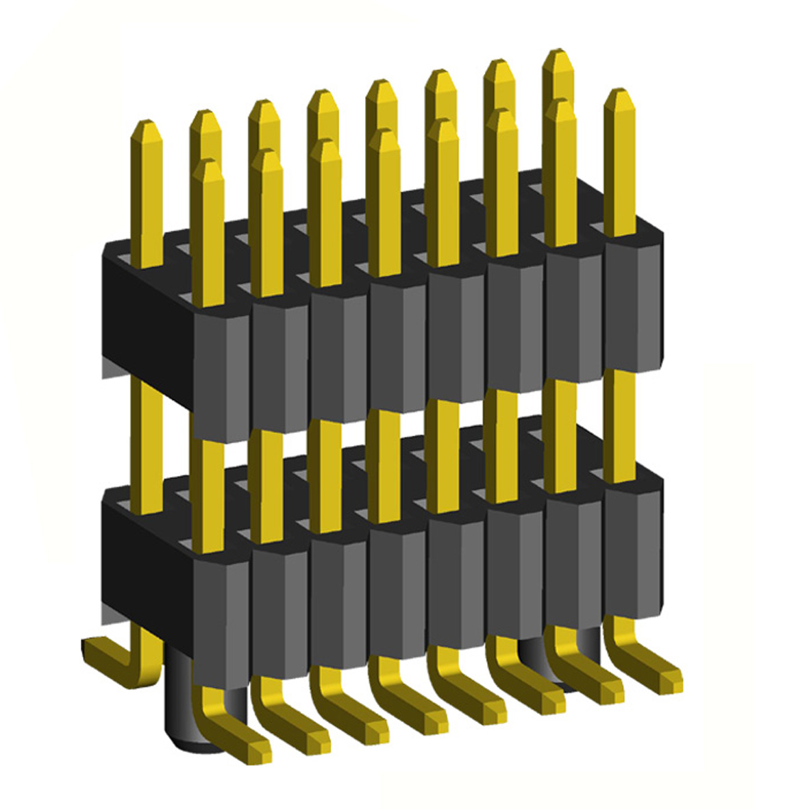 2206PBDI-XXXG-SM-XXXX-PG series, plugs open straight double row with double insulator on the Board for surface (SMD) mounting with guides on the Board, pitch 1,27x2,54 mm, Board-to-Board connectors, pin headers and sockets > pitch 1,27x2,54 mm