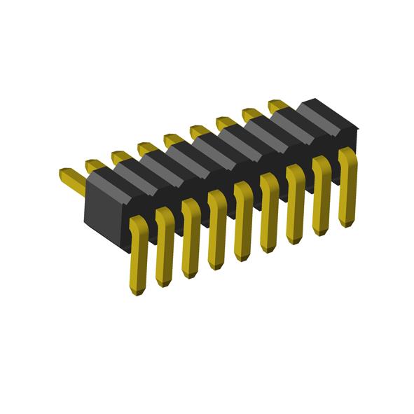 2206RPA-XXG-XXXXXX (PLL1.27-xxR) series, pin headers, single row,  angle for mounting in holes, pitch 1,27 mm, Board-to-Board connectors, pin headers and sockets > pitch 1,27 mm