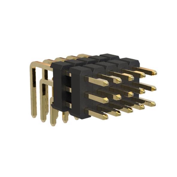 BL1315-23xxR2-1.5 series, plugs pin three-row angular with a double insulator angular, pitch 2,0x2,0 mm, Board-to-Board connectors, pin headers and sockets > pitch 2,0x2,0 mm