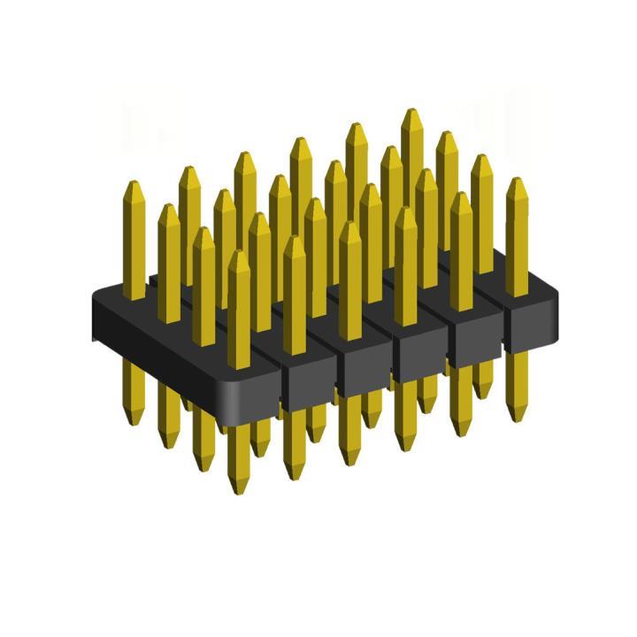 1999P-XXXG-H15-XXX series, plugs pin open straight four-row on Board for mounting in holes, pitch 2,0x2,0 mm, Board-to-Board connectors, pin headers and sockets > pitch 2,0x2,0 mm
