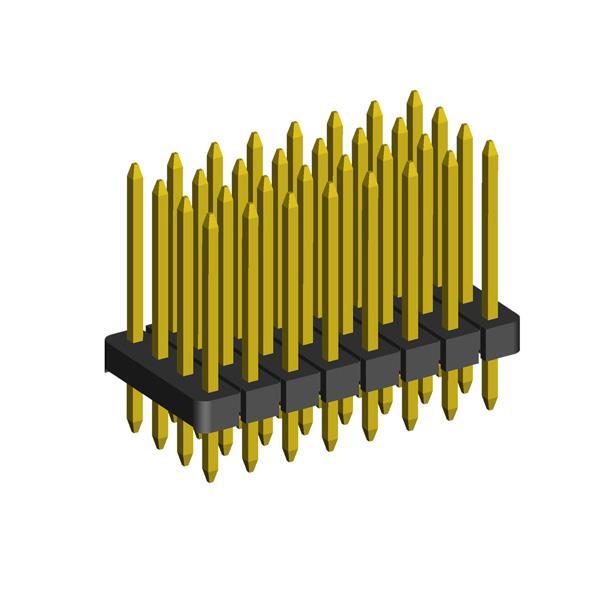 1999P-XXXG-H15-125 series, plugs pin open straight four-row on Board for mounting in holes, pitch 2,0x2,0 mm, Board-to-Board connectors, pin headers and sockets > pitch 2,0x2,0 mm
