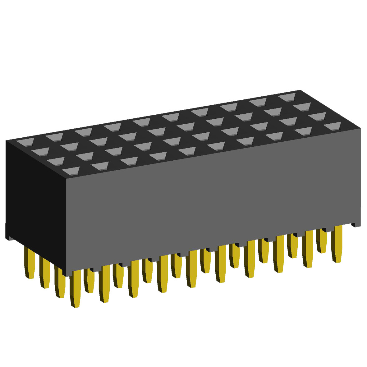 1999S-XXXG-635 series, four-row sockets straight to the Board for mounting holes, pitch 2,0x2,0 mm, 4x40 pins
