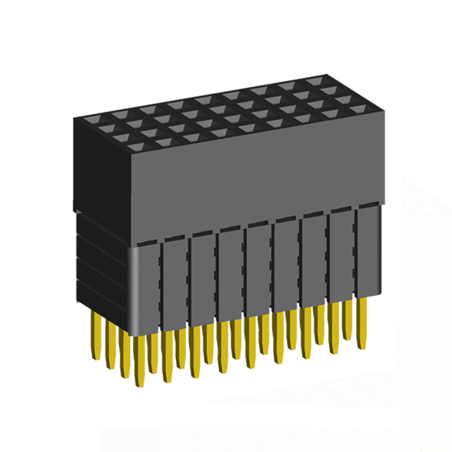 1999SDI-XXXG-4B series, four-row sockets straight to the Board for mounting holes, pitch 2,0x2,0 mm, Board-to-Board connectors, pin headers and sockets > pitch 2,0x2,0 mm