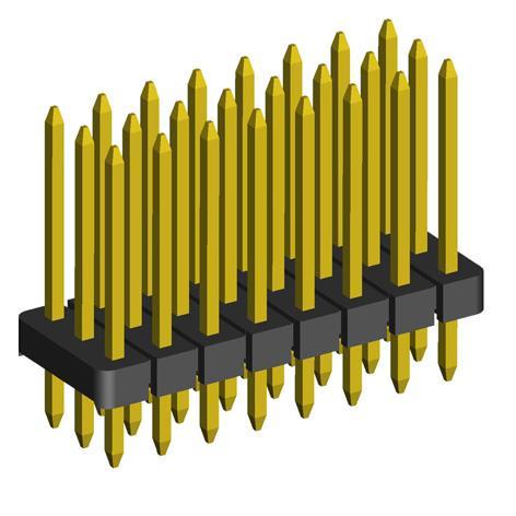 2203P-XXXG-H15-125 series, plugs pin open straight three-row on Board for mounting in holes, pitch 2,0x2,0 mm, Board-to-Board connectors, pin headers and sockets > pitch 2,0x2,0 mm