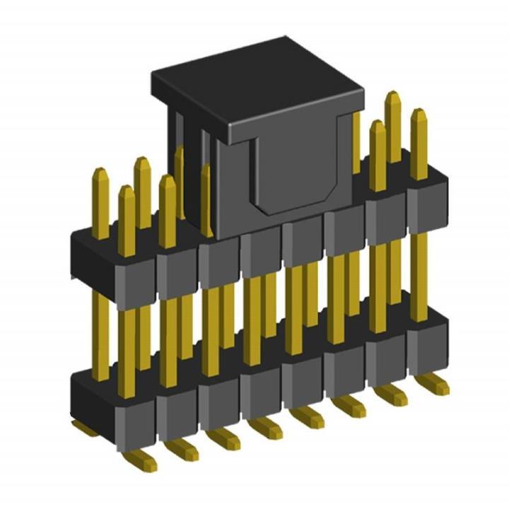 2208SMDI-XXG-XXXX-CP series, plugs pin open straight double row with double insulator on Board for surface (SMD) mounting with gripper, pitch 2,0x2,0 mm, Board-to-Board connectors, pin headers and sockets > pitch 2,0x2,0 mm