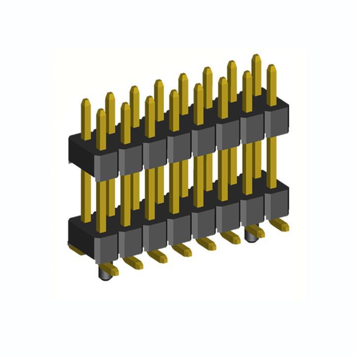 2208SMDI-XXG-XXXX-PG series, plugs pin open straight double row double insulator with guides on the Board for surface (SMD) mounting, pitch 2,0x2,0 mm, Board-to-Board connectors, pin headers and sockets > pitch 2,0x2,0 mm