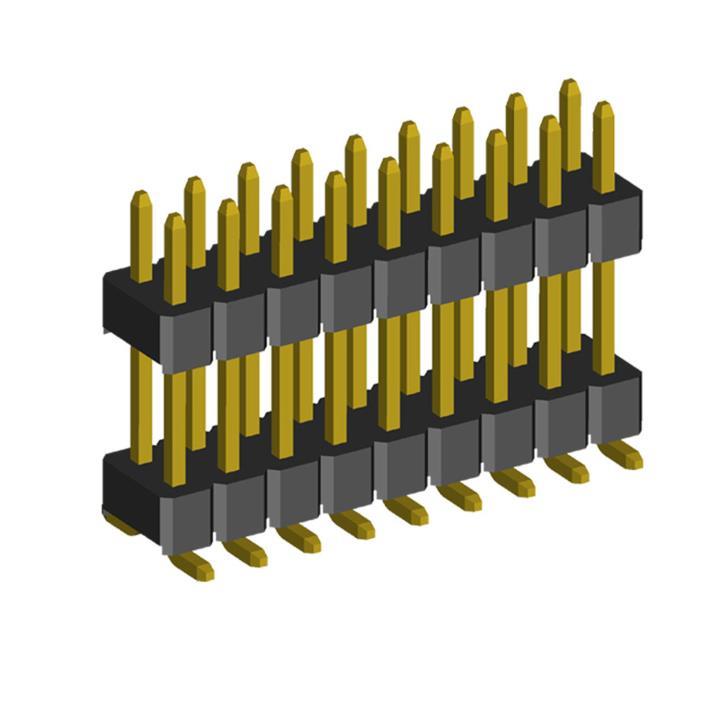 2208SMDI-XXG-XXXX (PLHD2-xxSMD) series, plugs pin open straight double row with double insulator on Board for surface (SMD) mounting, pitch 2,0x2,0 mm, Board-to-Board connectors, pin headers and sockets > pitch 2,0x2,0 mm