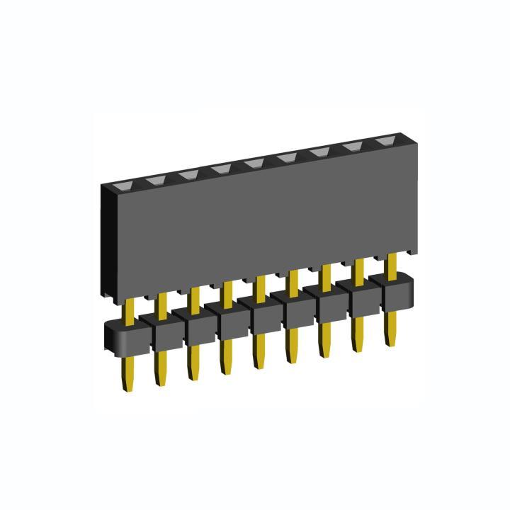 2209SDI-XXG-935 series, single-row straight sockets with double insulator on the Board for mounting in holes, pitch 2,0 mm, Board-to-Board connectors, pin headers and sockets > pitch 2,0 mm