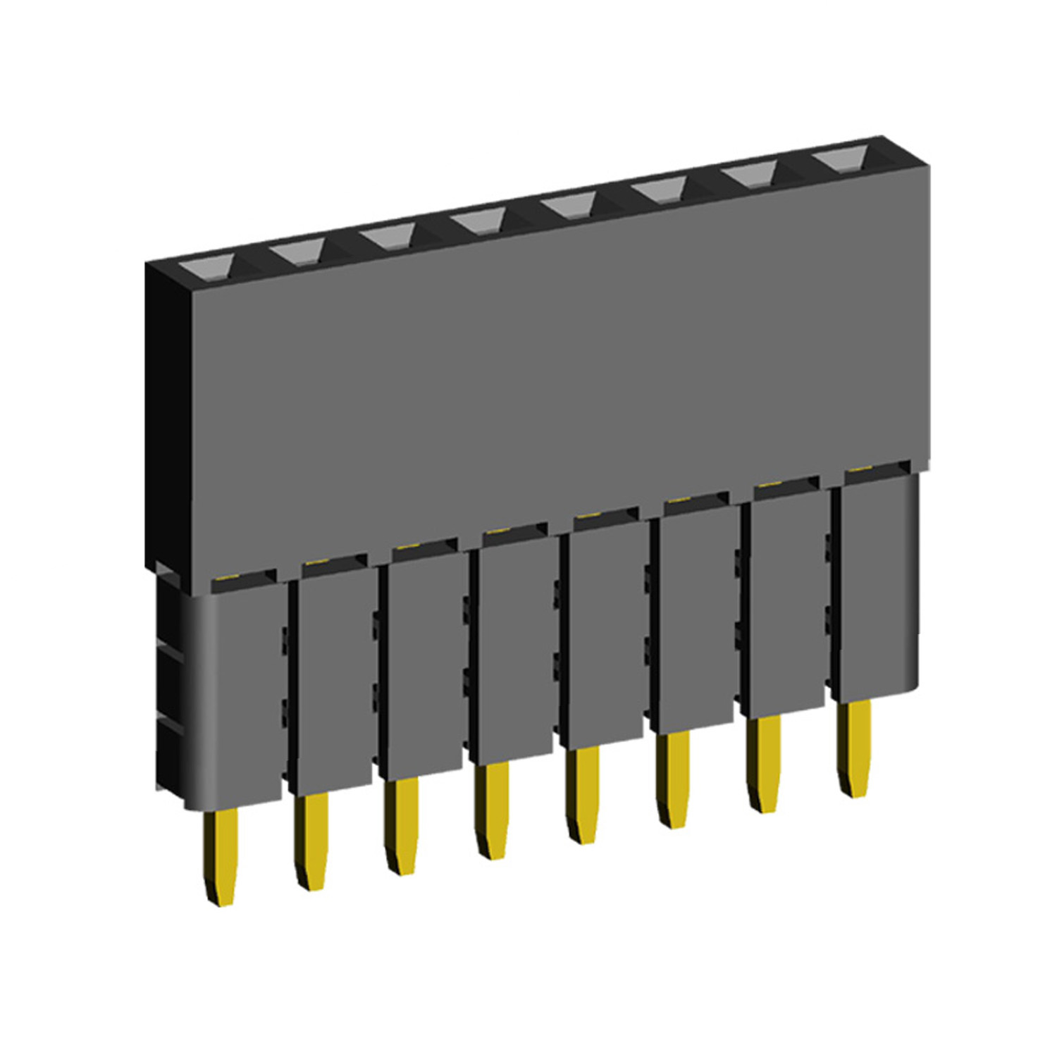 2209SDI-XXG-3A series, straight single-row sockets with increased insulator on the Board for mounting in holes, pitch 2,0 mm, Board-to-Board connectors, pin headers and sockets > pitch 2,0 mm
