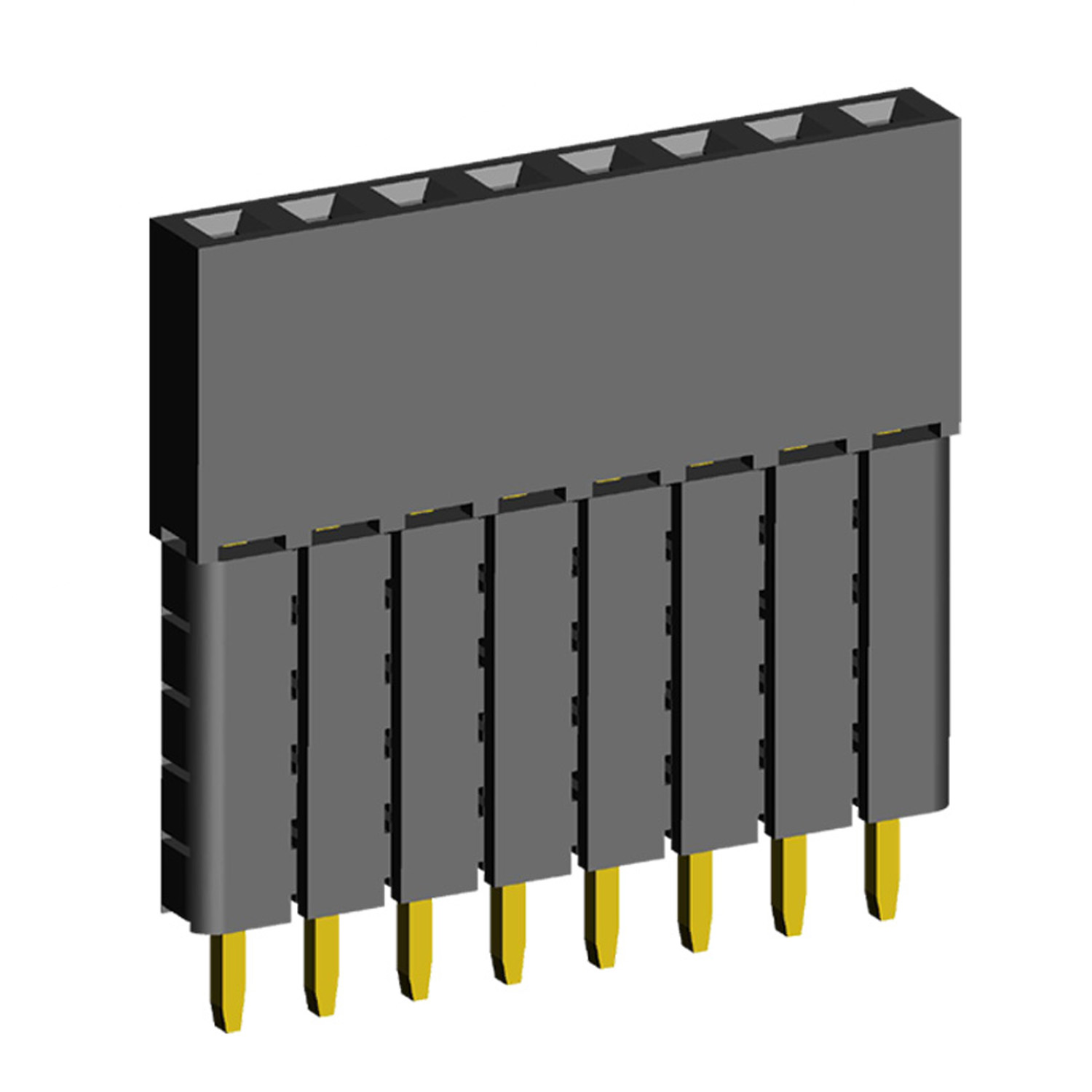 2209SDI-XXG-5A series, straight single-row sockets with increased insulator on the Board for mounting in holes, pitch 2,0 mm, Board-to-Board connectors, pin headers and sockets > pitch 2,0 mm