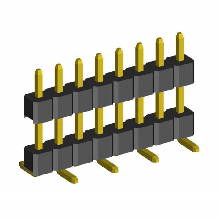 2210SMDI-XXG-B2-XXXX series, open the plug pin straight single row double insulator onto the charge for surface (SMD) mounting, pitch 2,0 mm, Board-to-Board connectors, pin headers and sockets > pitch 2,0 mm