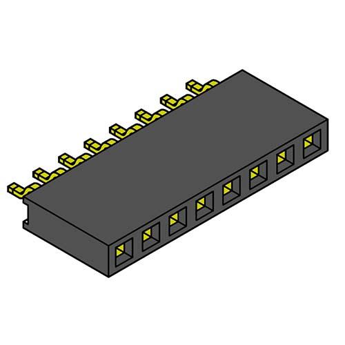 BF088 series, single row sockets for surface mounting (SMD) , pitch 2,0 mm, Board-to-Board connectors, pin headers and sockets > pitch 2,0 mm