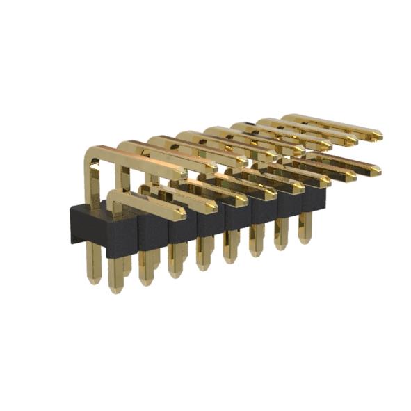 BL1220-12xxR2 series, pin headers, double row, corner, pitch 2,54x2,54 mm, Board-to-Board connectors, pin headers and sockets > pitch 2,54x2,54 mm