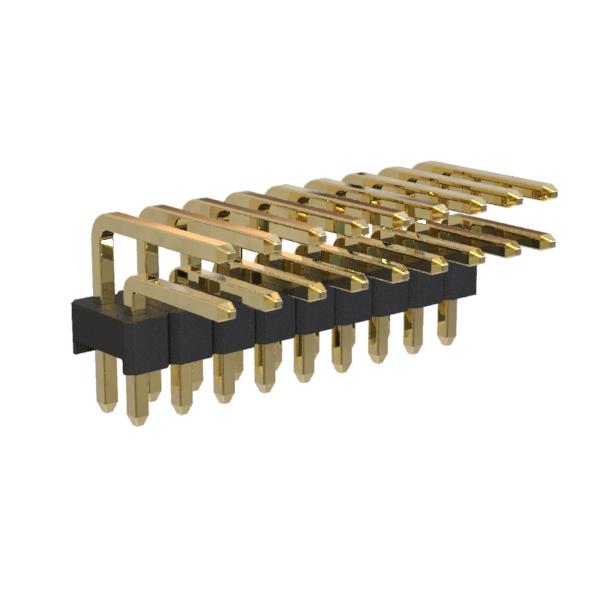 BL1225-12xxR2 series, pin headers, double row, corner, pitch 2,54x2,54 mm, Board-to-Board connectors, pin headers and sockets > pitch 2,54x2,54 mm
