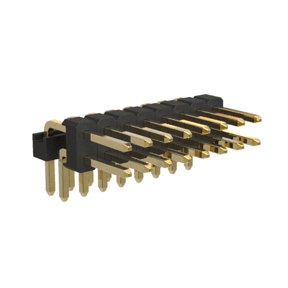 BL1225-22xxN3 series, double row angular pin headers with double insulator, pitch 2,54x2,54 mm, Board-to-Board connectors, pin headers and sockets > pitch 2,54x2,54 mm