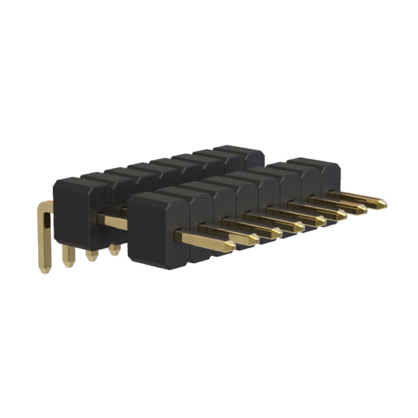 BL1225-21xxR1 series, angular single row pin headers double insulator, pitch 2,54 mm, Board-to-Board connectors, pin headers and sockets > pitch 2,54 mm