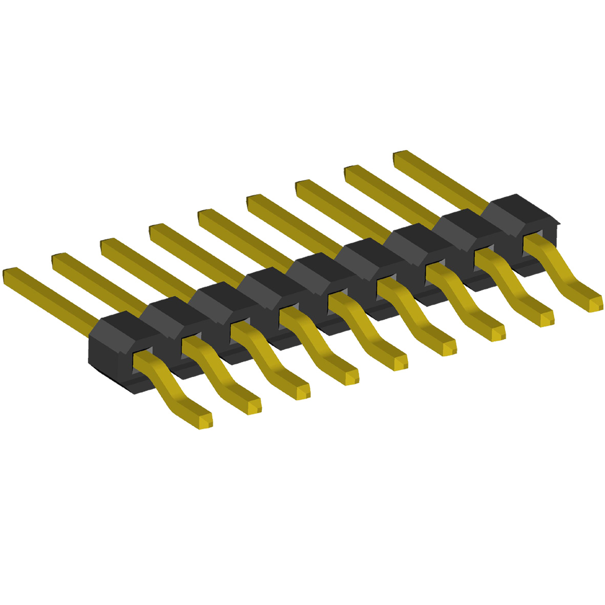 BL1225-11xxZ series, single row SMD angled pin headers, type 2, pitch 2,54 mm, Board-to-Board connectors, pin headers and sockets > pitch 2,54 mm
