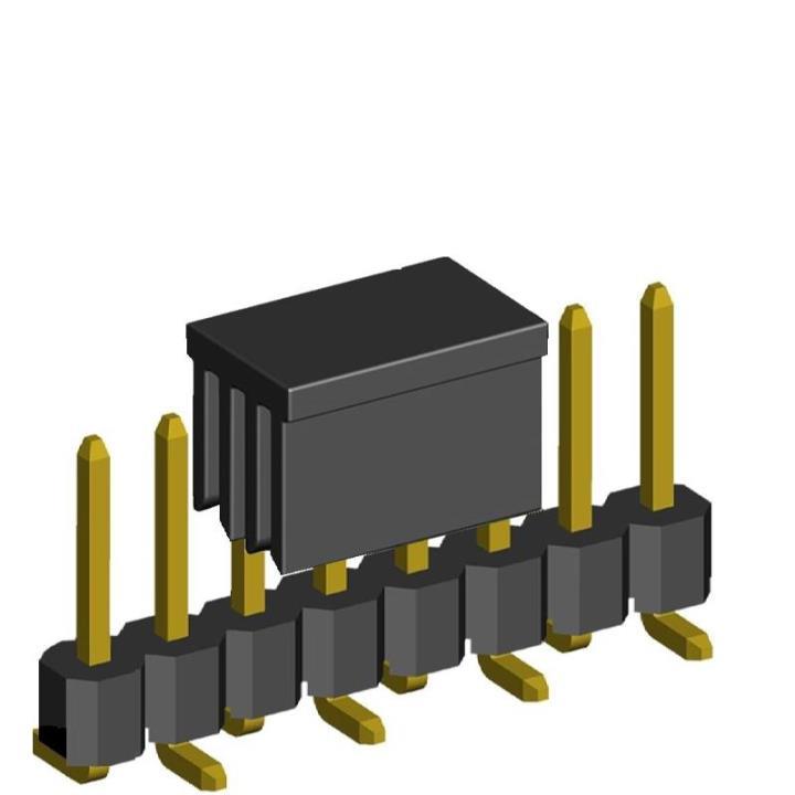2211SM-XXG-B2-CP series, pin headers on the board for surface (SMD) mounting with a grip, pitch 2,54 mm, Board-to-Board connectors, pin headers and sockets > pitch 2,54 mm