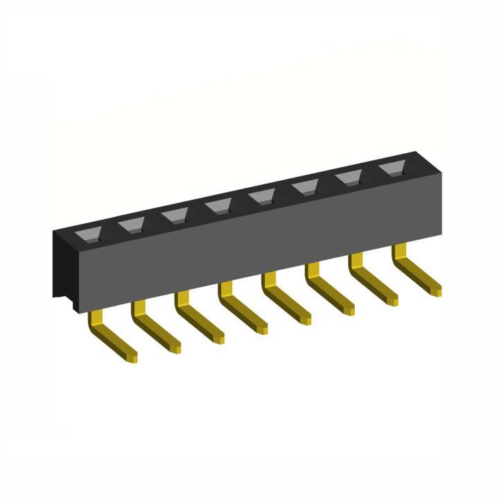 2212R-XXG-36 series, single row angular sockets on the board (socket) for installation in openings, pitch 2,54 mm, Board-to-Board connectors, pin headers and sockets > pitch 2,54 mm