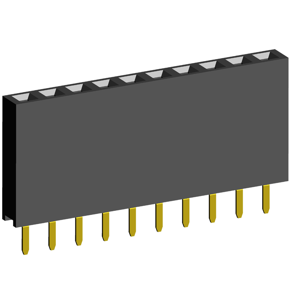 2212S-XXG-115 series, single-row straight sockets on the board for mounting in holes, pitch 2,54 mm, Board-to-Board connectors, pin headers and sockets > pitch 2,54 mm