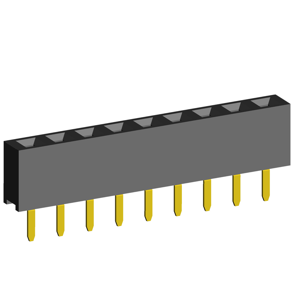 2212S-XXG-50 series, single-row straight sockets on the board for mounting in holes, pitch 2,54 mm, Board-to-Board connectors, pin headers and sockets > pitch 2,54 mm
