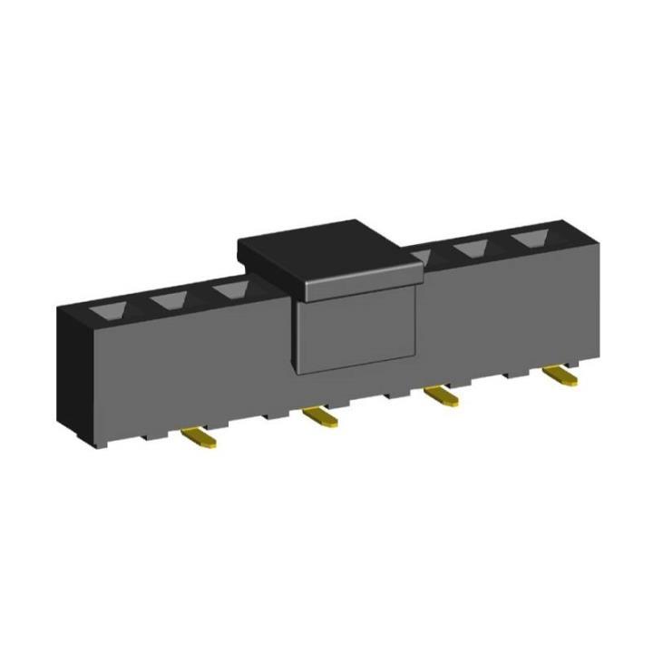 2212SM-XXG-50-B1-PCP series, straight single-row sockets on Board for surface (SMD) mounting with gripper, pitch 2,54 mm, Board-to-Board connectors, pin headers and sockets > pitch 2,54 mm