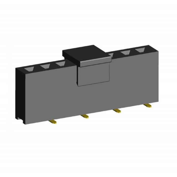 2212SM-XXG-75-B1-PCP series, straight single-row sockets on Board for surface (SMD) mounting with gripper, pitch 2,54 mm, Board-to-Board connectors, pin headers and sockets > pitch 2,54 mm