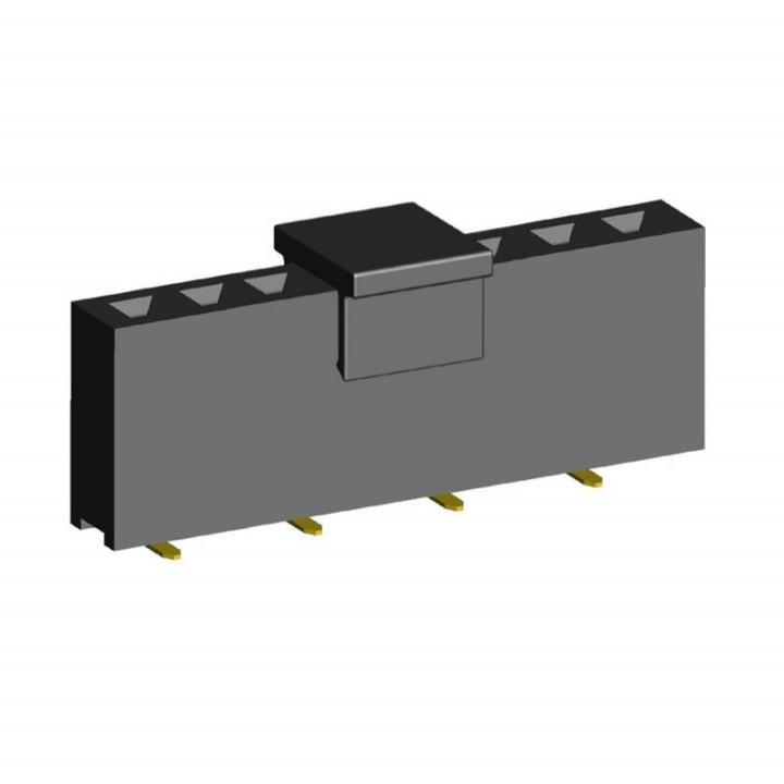 2212SM-XXG-75-B2-PCP series, straight single-row sockets on Board for surface (SMD) mounting with gripper, pitch 2,54 mm, Board-to-Board connectors, pin headers and sockets > pitch 2,54 mm