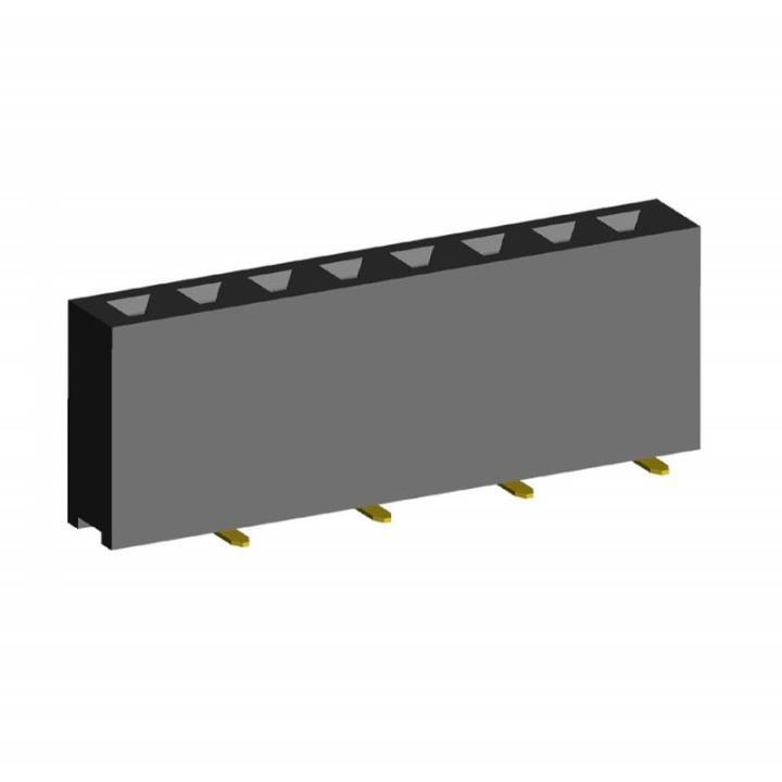 2212SM-XXG-85-B1 series, straight single-row sockets for surface mounting (SMD) , pitch 2,54 mm, Board-to-Board connectors, pin headers and sockets > pitch 2,54 mm