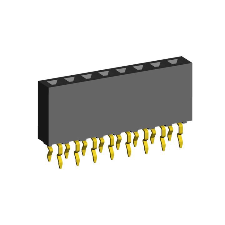 2212TB-XXG-85-04 series, single-row straight sockets on the board for mounting in holes, pitch 2,54 mm, Board-to-Board connectors, pin headers and sockets > pitch 2,54 mm