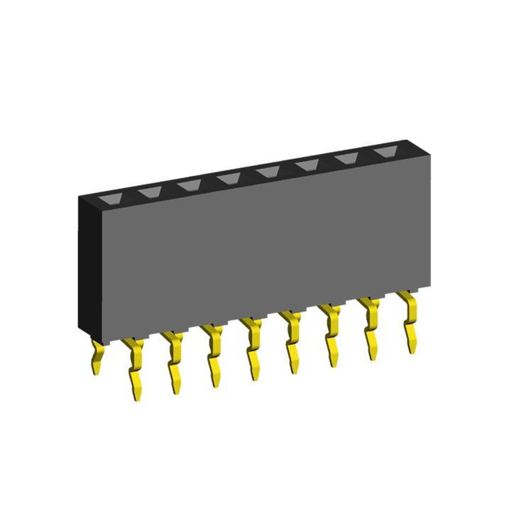 2212TB-XXG-85-05 series, single-row straight sockets on the board for mounting in holes, pitch 2,54 mm, Board-to-Board connectors, pin headers and sockets > pitch 2,54 mm