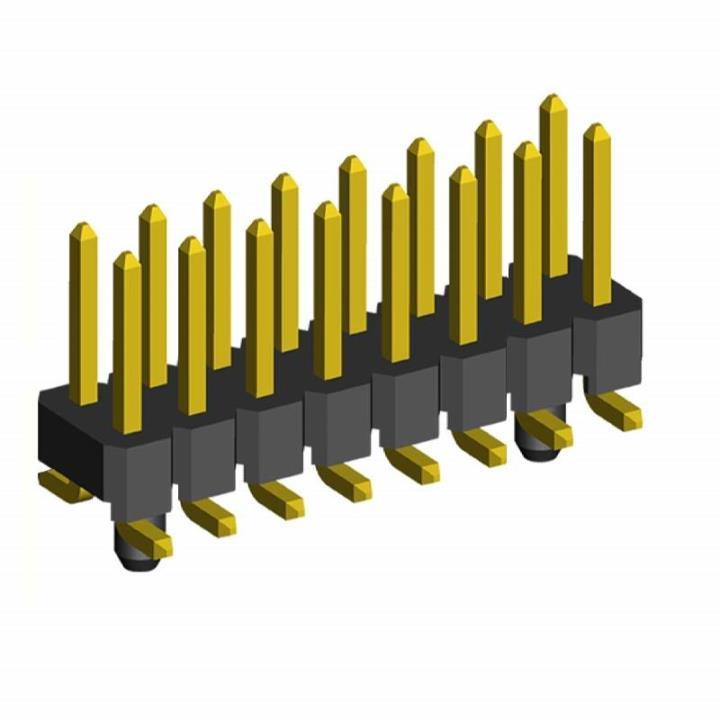 2213SM-XXG-XXXX-PG series, pin headers straight double row with guides on the board for surface (SMD) mounting, pitch 2,54x2,54 mm, Board-to-Board connectors, pin headers and sockets > pitch 2,54x2,54 mm