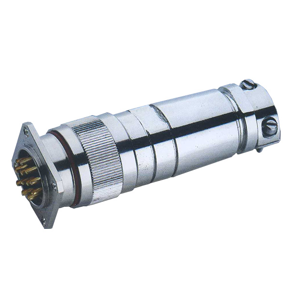 Round industrial metal connectors (low-frequency cylindrical connectors) BNL20 series under hole in device with diameter 20 mm