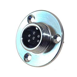 plug into device with round flange