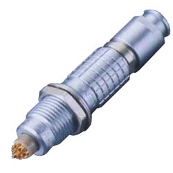 Round industrial metal connectors (low-frequency cylindrical connectors) M1B series under hole in device with diameter 9 mm
