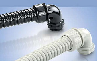 90° Elbow PA Fittings For Convoluted Metal Conduits