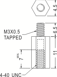Stand threaded hex / Spacer support / Furniture